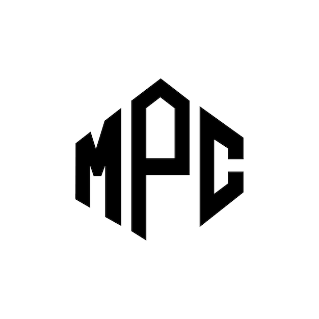 Diseño de logotipo de letra MPC con forma de polígono MPC diseño de logotipo en forma de póligono y cubo MPC hexágono patrón de logotipo vectorial colores blanco y negro MPC monograma de negocios y logotipo de bienes raíces