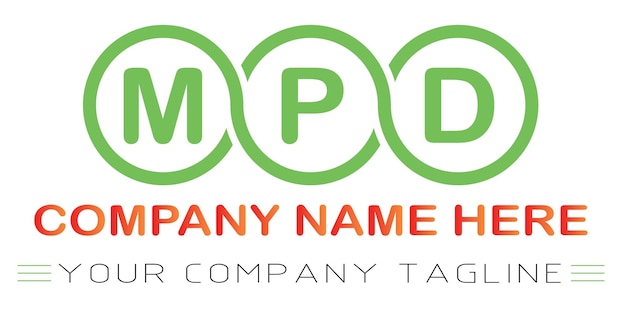 Diseño de logotipo de letra MPD