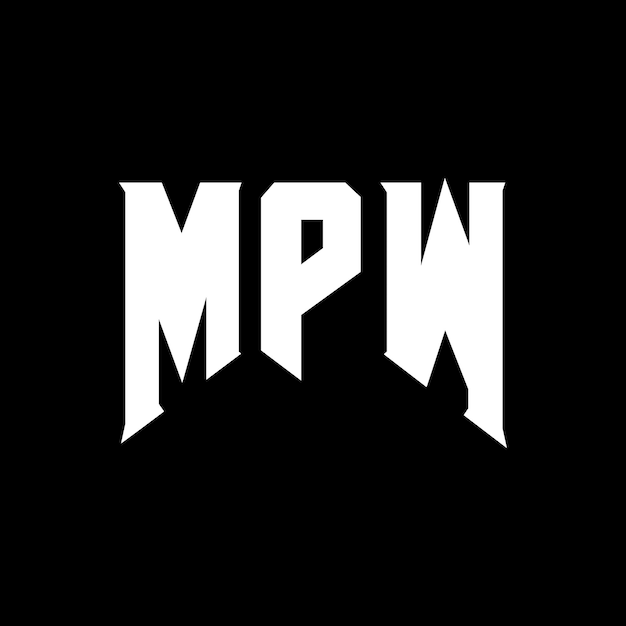 Diseño de logotipo de letra MPW para una empresa de tecnología Diseño del logotipo MPW combinación de colores blanco y negro Logotipo MPW Vector MPW Diseño del icono MPW Alfabeto MPW Tipografía diseño del logotipo
