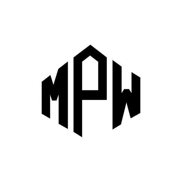 Diseño del logotipo de la letra MPW con forma de polígono MPW diseño del logotipo en forma de póligono y cubo MPW hexágono modelo de logotipo vectorial colores blanco y negro MPW monograma de negocios y logotipo de bienes raíces