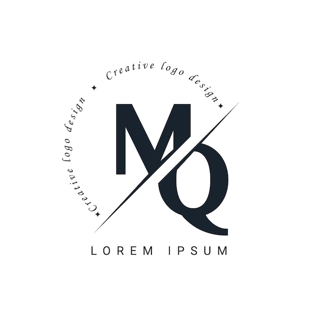 Diseño del logotipo de la letra MQ con un corte creativo Diseño creativo del logotipo