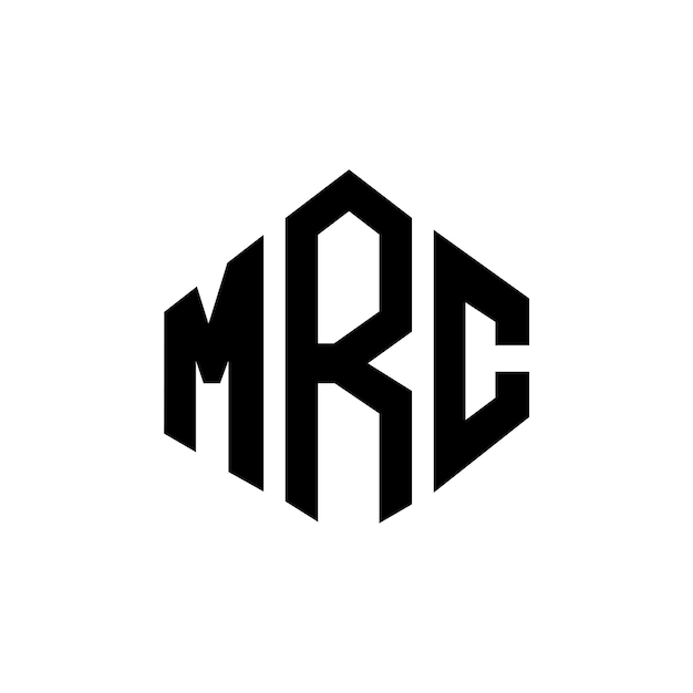 Diseño del logotipo de la letra MRC con forma de polígono MRC diseño del logotipo en forma de póligono y cubo MRC hexágono modelo de logotipo vectorial colores blanco y negro MRC monograma negocio y logotipo de bienes raíces