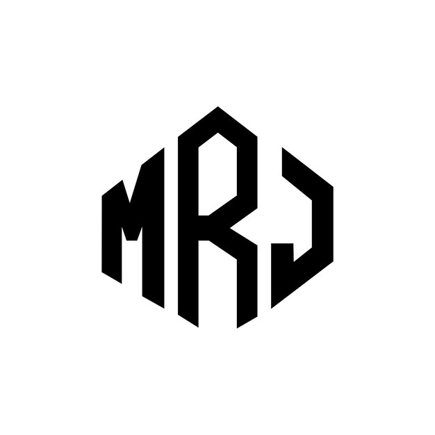 Diseño del logotipo de la letra MRJ con forma de polígono MRJ diseño del logotipo en forma de póligono y cubo MRJ hexágono modelo de logotipo vectorial colores blanco y negro MRJ monograma de negocios y logotipo de bienes raíces