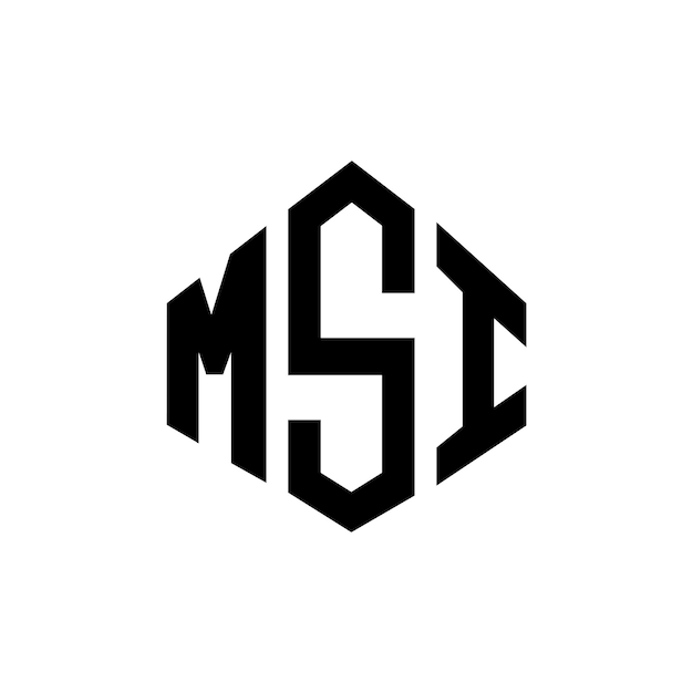 Diseño del logotipo de la letra MSI con forma de polígono MSI diseño del logotipo del polígono y la forma del cubo MSI hexágono patrón del logotipo vectorial colores blanco y negro MSI monograma negocio y logotipo de bienes raíces