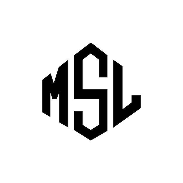 Diseño del logotipo de la letra MSL con forma de polígono MSL polígono