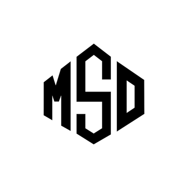 Diseño del logotipo de la letra MSO con forma de polígono MSO diseño del logotipo en forma de póligono y cubo MSO hexágono modelo de logotipo vectorial colores blanco y negro MSO monograma negocio y logotipo de bienes raíces