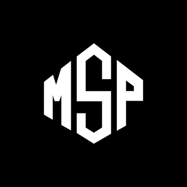 Diseño del logotipo de la letra MSP con forma de polígono Diseño del Logotipo de MSP en forma de cúbico y polígono Modelo de logotipo vectorial de MSP hexágono Colores blancos y negros Monograma de MSP Logotipo de negocios y bienes raíces