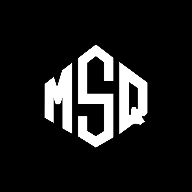 Diseño de logotipo de letra MSQ con forma de polígono MSQ polígono y forma de cubo diseño de logotipo MSQ hexágono patrón de logotipo vectorial colores blanco y negro MSQ monograma negocio y logotipo de bienes raíces