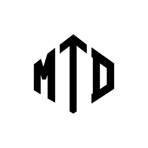 Diseño del logotipo de la letra MTD con forma de polígono MTD diseño del logotipo en forma de póligono y cubo MTD hexágono modelo de logotipo vectorial colores blanco y negro MTD monograma de negocios y logotipo de bienes raíces