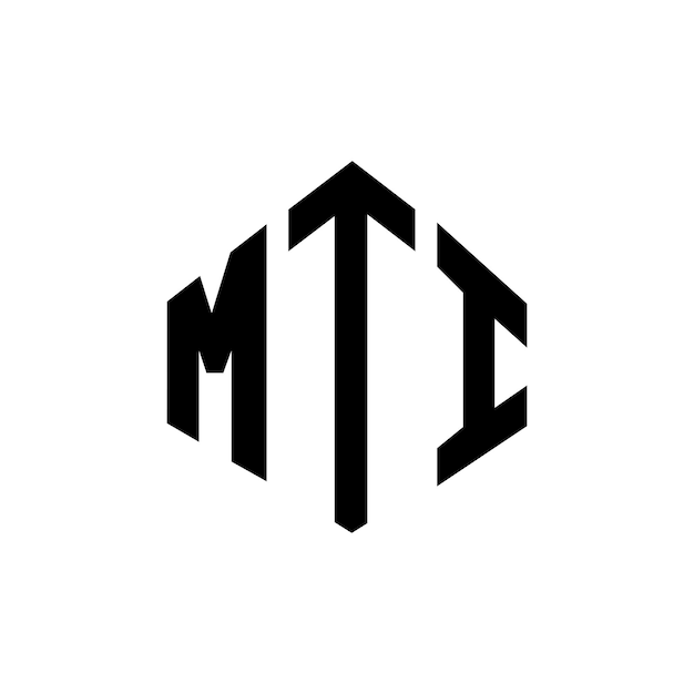 Diseño de logotipo de letra MTI con forma de polígono MTI polígono y forma de cubo diseño de logotipo MTI hexágono modelo de logotipo vectorial colores blanco y negro MTI monograma negocio y logotipo de bienes raíces