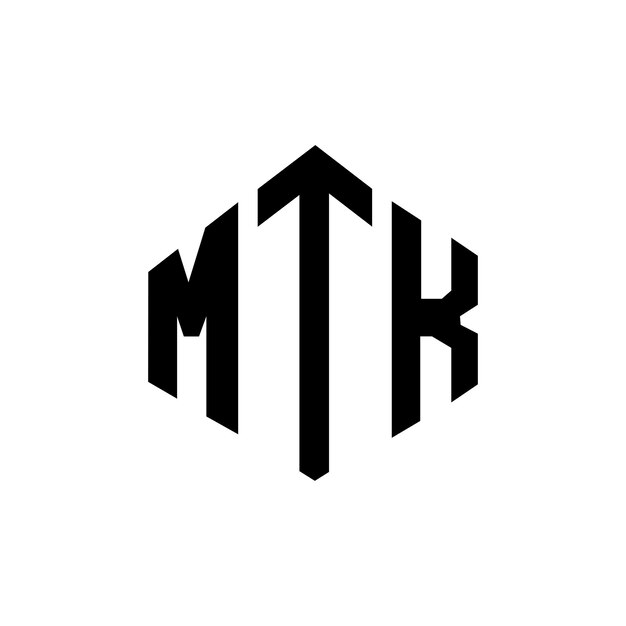 Diseño del logotipo de la letra MTK con forma de polígono MTK diseño del logotipo en forma de póligono y cubo MTK hexágono modelo de logotipo vectorial colores blanco y negro MTK monograma logotipo de negocios e inmobiliario