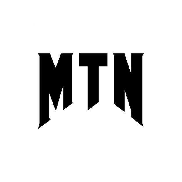 Diseño de logotipo de letra MTN para una empresa de tecnología Diseño de logótipo MTN combinación de colores blanco y negro Diseño del logotipo MTN Vector MTN Diseño del icono MTN Alfabeto MTN Tipografía del logotipo