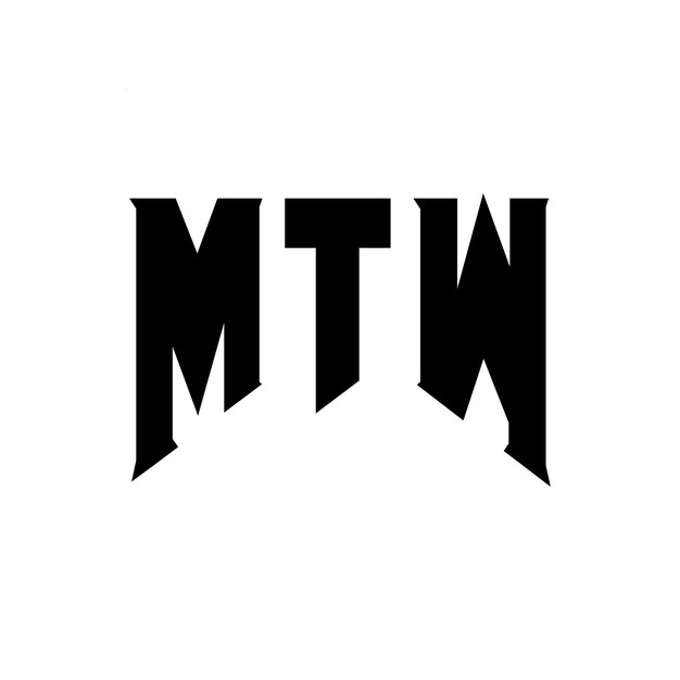 Diseño de logotipo de letra MTW para la compañía de tecnología Diseño del logotipo MTW combinación de colores blanco y negro Logotipo MTW vector MTW diseño Icono MTW alfabeto MTW tipografía Diseño del Logotipo