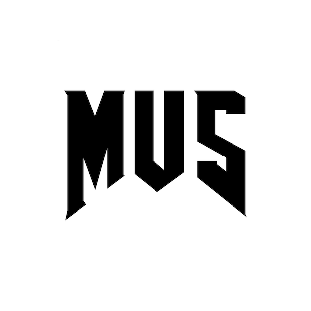 Diseño de logotipo de letra MUS para una empresa de tecnología Diseño del logotipo MUS combinación de colores blanco y negro Logotipo MUS Vector MUS Diseño del icono MUS Alfabeto MUS Tipografía diseño del logotipo