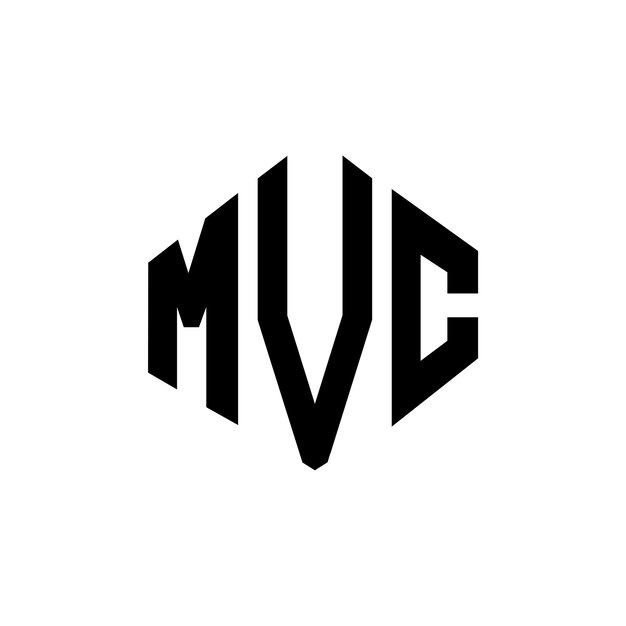 Diseño de logotipo de letra MVC con forma de polígono MVC diseño de logotipo en forma de póligono y cubo MVC hexágono patrón de logotipo vectorial colores blanco y negro MVC monograma de negocios y logotipo de bienes raíces