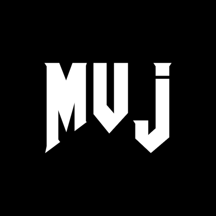 Vector diseño de logotipo de letra mvj para la compañía de tecnología mvj diseño de logotipo combinación de colores blanco y negro mvj logotipo mvj vector mvj diseño mvj icono mvj alfabeto mvj tipografía diseño del logotipo