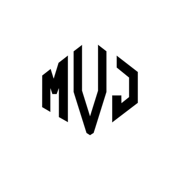 Diseño del logotipo de la letra MVJ con forma de polígono MVJ diseño del logotipo en forma de póligono y cubo MVJ hexágono modelo de logotipo vectorial colores blanco y negro MVJ monograma negocio y logotipo de bienes raíces