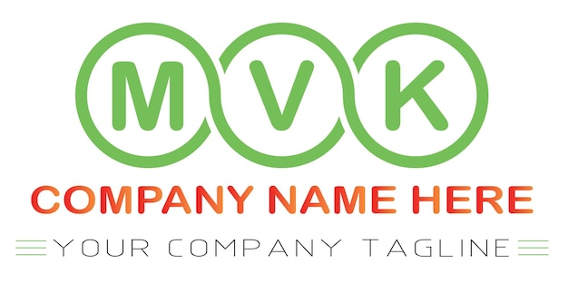 Diseño de logotipo de letra MVK