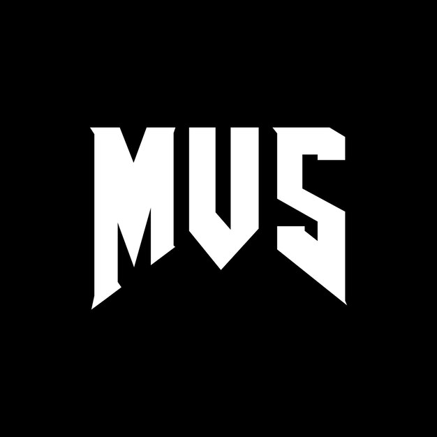 Diseño de logotipo de letra MVS para la compañía de tecnología Diseño del logotipo MVS combinación de colores blanco y negro