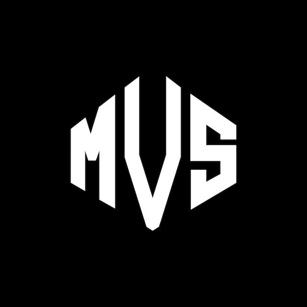 Vector diseño del logotipo de la letra mvs con forma de polígono mvs diseño del logotipo en forma de póligono y cubo mvs hexágono modelo de logotipo vectorial colores blanco y negro mvs monograma negocio y logotipo de bienes raíces