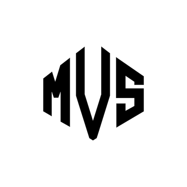 Vector diseño del logotipo de la letra mvs con forma de polígono mvs diseño del logotipo en forma de póligono y cubo mvs hexágono modelo de logotipo vectorial colores blanco y negro mvs monograma negocio y logotipo de bienes raíces