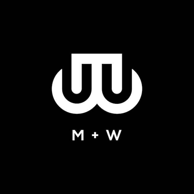 Diseño de logotipo de letra MW