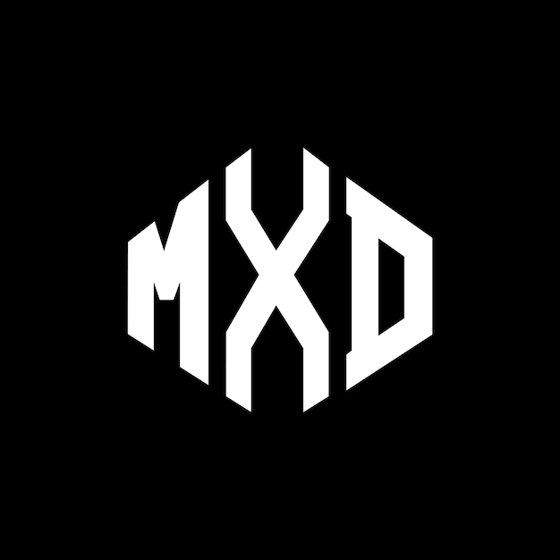 Diseño de logotipo de letra MXD con forma de polígono MXD diseño de logotipo en forma de póligono y cubo MXD hexágono patrón de logotipo vectorial colores blanco y negro MXD monograma de negocios y logotipo de bienes raíces