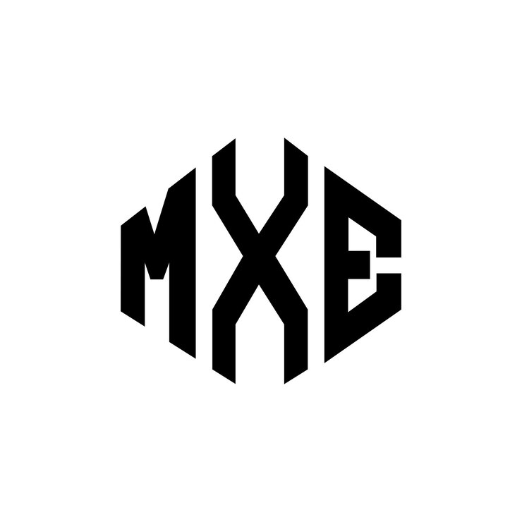 Vector diseño del logotipo de la letra mxe con forma de polígono mxe diseño del logotipo en forma de póligono y cubo mxe hexágono modelo de logotipo vectorial colores blanco y negro mxe monograma logotipo de negocios e inmobiliario