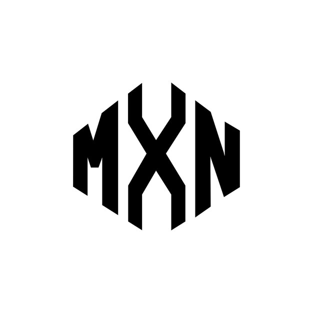 Diseño del logotipo de la letra MXN con forma de polígono MXN diseño del logotipo en forma de póligono y cubo MXN hexágono patrón del logotipo vectorial colores blanco y negro MXN monograma logotipo de negocios y bienes raíces