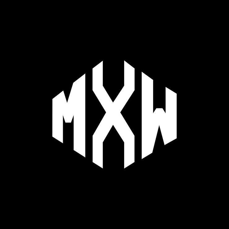 Vector diseño del logotipo de la letra mxw con forma de polígono mxw diseño del logotipo en forma de póligono y cubo mxw hexágono modelo de logotipo vectorial colores blanco y negro mxw monograma logotipo de negocios y bienes raíces