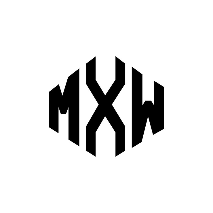Vector diseño del logotipo de la letra mxw con forma de polígono mxw diseño del logotipo en forma de póligono y cubo mxw hexágono modelo de logotipo vectorial colores blanco y negro mxw monograma logotipo de negocios y bienes raíces