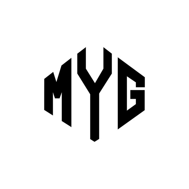 Diseño del logotipo de la letra MYG con forma de polígono MYG diseño del logotipo en forma de póligono y cubo MYG hexágono modelo de logotipo vectorial colores blanco y negro MYG monograma logotipo de negocios y bienes raíces