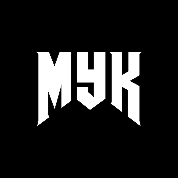 Diseño de logotipo de letra MYK para una empresa de tecnología Diseño de logótipo MYK combinación de colores blanco y negro Diseño del logotipo MYK Vector MYK Diseño del icono MYK Alfabeto MYK Tipografía Diseño del logótipo