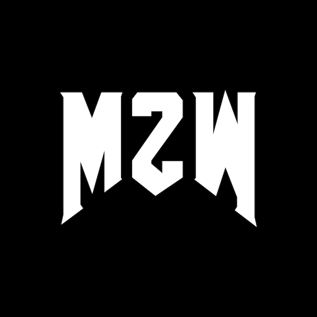 Diseño de logotipo de letra MZW para una empresa de tecnología Diseño del logotipo MZW combinación de colores blanco y negro MZW logotipo Vector MZW diseño MZW icono MZW alfabeto MZW tipografía diseño del logotipo