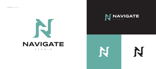 Diseño de logotipo de letra N abstracto y único con concepto de espacio negativo para logotipos de negocios y tecnología