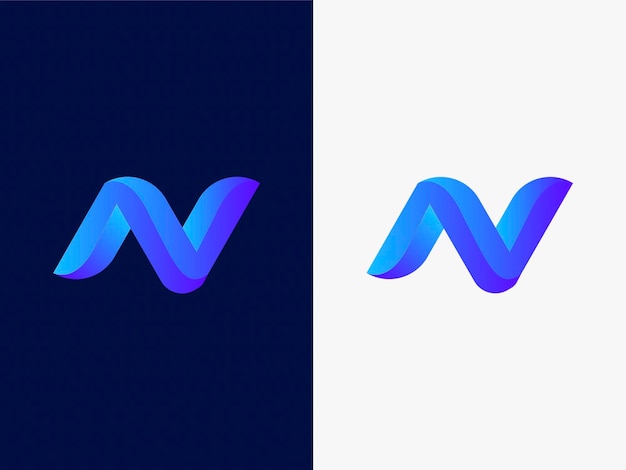 Diseño de logotipo de letra N colorido degradado