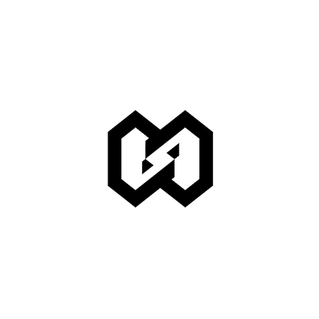 Diseño del logotipo de la letra N entrelazada