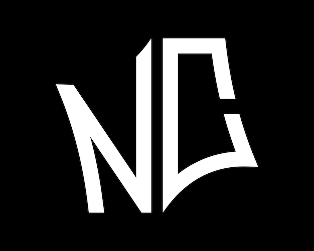 El diseño del logotipo de la letra NC es arte vectorial