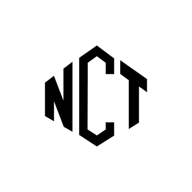 Diseño del logotipo de la letra NCT con forma de polígono NCT poligono y forma de cubo diseño del logotipo NCT hexágono modelo de logotipo vectorial colores blanco y negro NCT monograma negocio y logotipo de bienes raíces