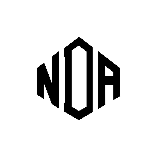 Vector diseño de logotipo de letra nda con forma de polígono nda poligono y forma de cubo diseño de logotipo nda hexágono modelo de logotipo vectorial colores blanco y negro nda monograma negocio y logotipo de bienes raíces