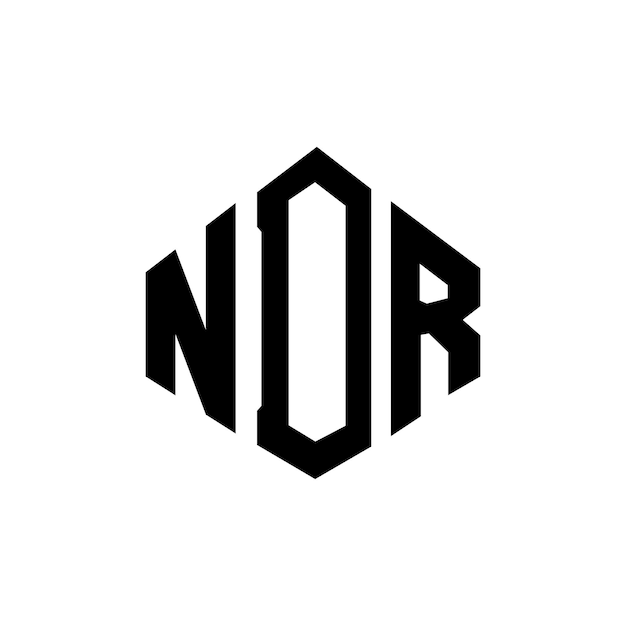 Diseño del logotipo de la letra NDR con forma de polígono NDR diseño del logotipo en forma de póligono y cubo NDR hexágono modelo de logotipo vectorial colores blanco y negro NDR monograma logotipo de negocios y bienes raíces