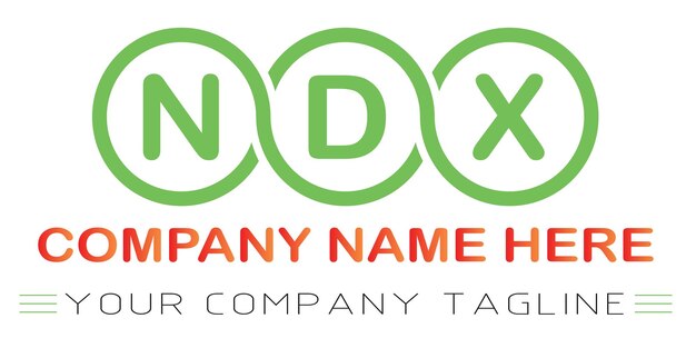 Diseño de logotipo de letra NDX