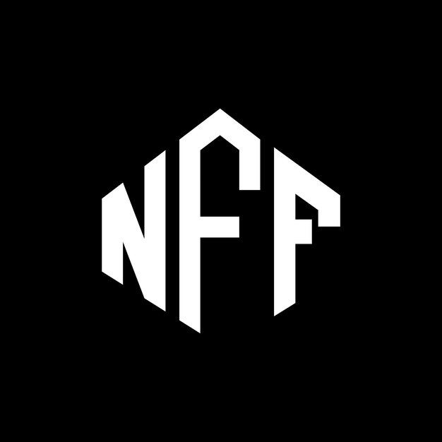 Diseño de logotipo de letra NFF con forma de polígono NFF polígono y forma de cubo diseño de logotipo NFF hexágono patrón de logotipo vectorial colores blanco y negro NFF monograma negocio y logotipo de bienes raíces