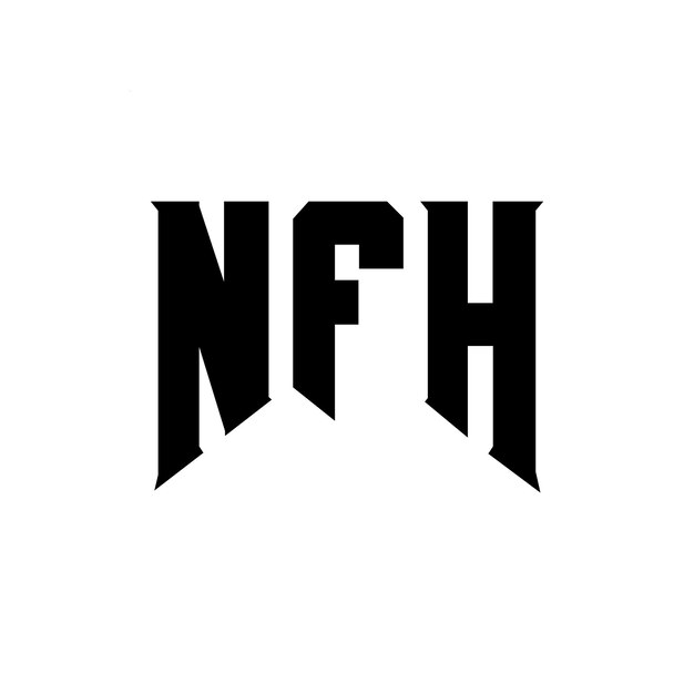 Diseño de logotipo de letra NFH para una empresa de tecnología Diseño del logotipo NFH combinación de colores blanco y negro Diseño del Logo NFH Vector NFH Diseño del icono NFH Alfabeto NFH Tipo de logotipo