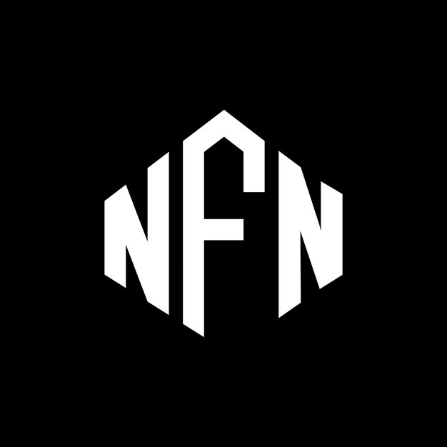 Diseño de logotipo de letra NFN con forma de polígono NFN diseño de logotipo en forma de póligono y cubo NFN hexágono patrón de logotipo vectorial colores blanco y negro NFN monograma logotipo de negocios e inmobiliario