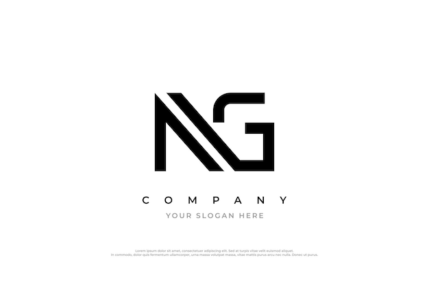 Diseño del logotipo de la letra NG Monograma
