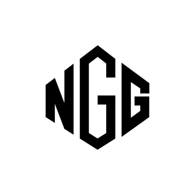Diseño del logotipo de la letra NGG con forma de polígono NGG diseño del logotipo en forma de póligono y cubo NGG hexágono modelo de logotipo vectorial colores blanco y negro NGG monograma negocio y logotipo de bienes raíces
