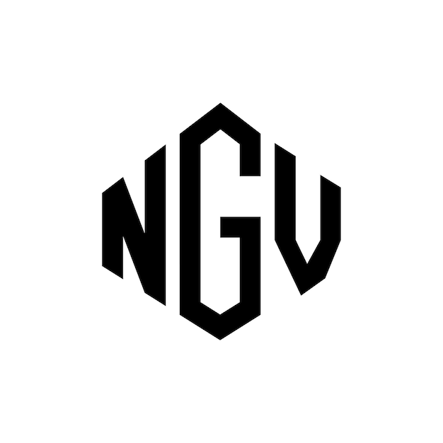 Vector diseño de logotipo de letra ngv con forma de polígono ngv polígono y forma de cubo diseño de logotipo ngv hexágono patrón de logotipo vectorial colores blanco y negro ngv monograma negocio y logotipo de bienes raíces