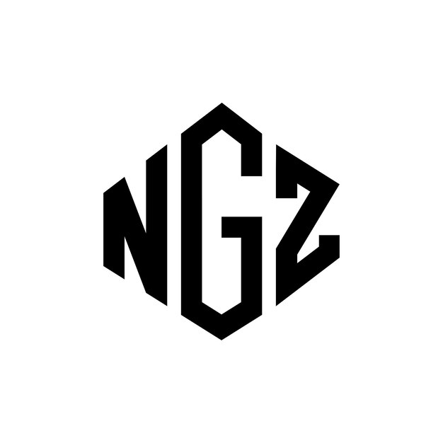 Diseño del logotipo de la letra NGZ con forma de polígono NGZ polígono y forma de cubo diseño del logotipo NGZ hexágono modelo de logotipo vectorial colores blanco y negro NGZ monograma logotipo de negocios y bienes raíces