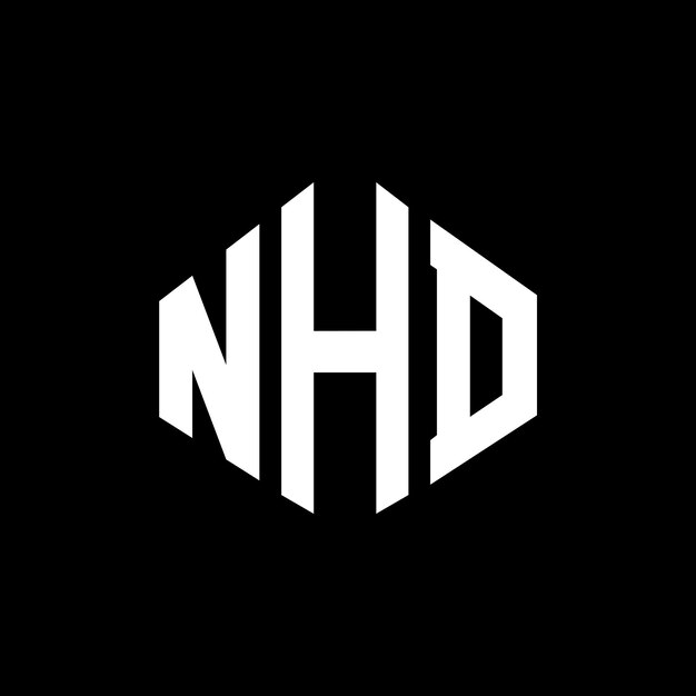 Diseño del logotipo de la letra NHD con forma de polígono NHD poligono y forma de cubo diseño del logotipo del vector hexágono NHD plantilla del logotipo colores blanco y negro NHD monograma negocio y logotipo de bienes raíces